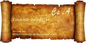 Csurka Arián névjegykártya